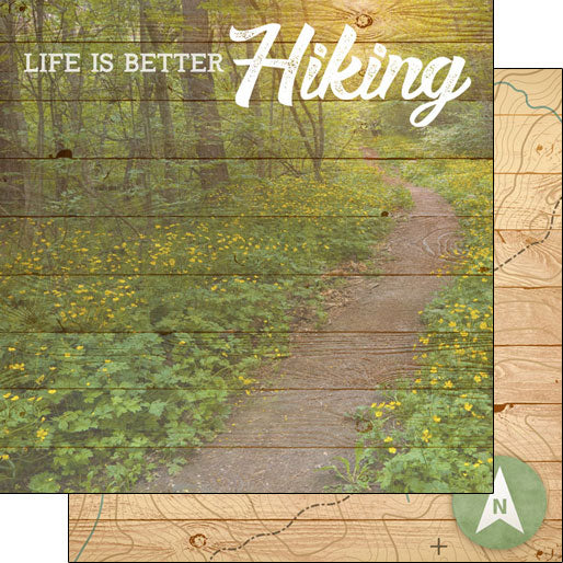 image_2c1b2fca-5a87-40b0-be36-10421e443c3d.jpg HIKING, LIFE IS BETTER DS 12"X12" Paper Scrapbook Customs - Image 1