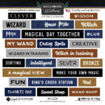 Wizarding World 6X6 BLUE & BRONZE WORDBIT Harry Potter Sticker 25pc