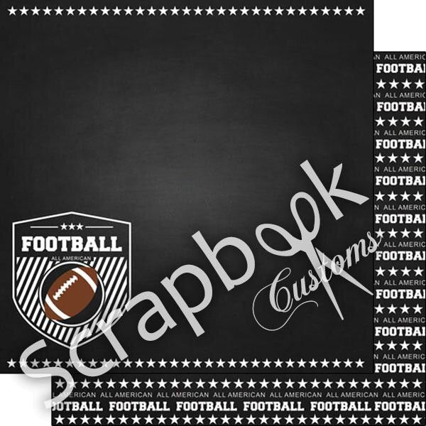 image_2cd2c051-a906-4232-8e47-294abad29dab.jpg FOOTBALL DOUBLE SIDED CHALKBOARD SPORTS 12"X12" Paper - Image 1