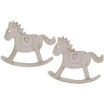 Fabscraps ROCKING HORSE  Die-Cut Grey Chipboard Word