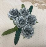 Sweet Roses METALLIC SILVER 4” Fern Leaves 9pc - Image 2