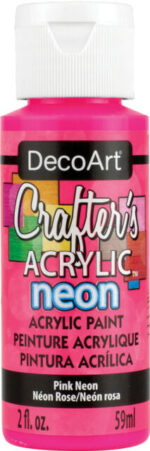 DecoArt Crafter's Acrylic PINK NEON Acrylic Paint 2oz - Image 2