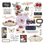 Prima MAGNOLIA ROUGE EPHEMERA Shapes Tags Foil 52pc - Image 3