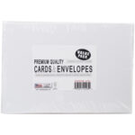 Premium Quality Heavy Cardstock 50 PAPER ENVELOPES AND CARDS White