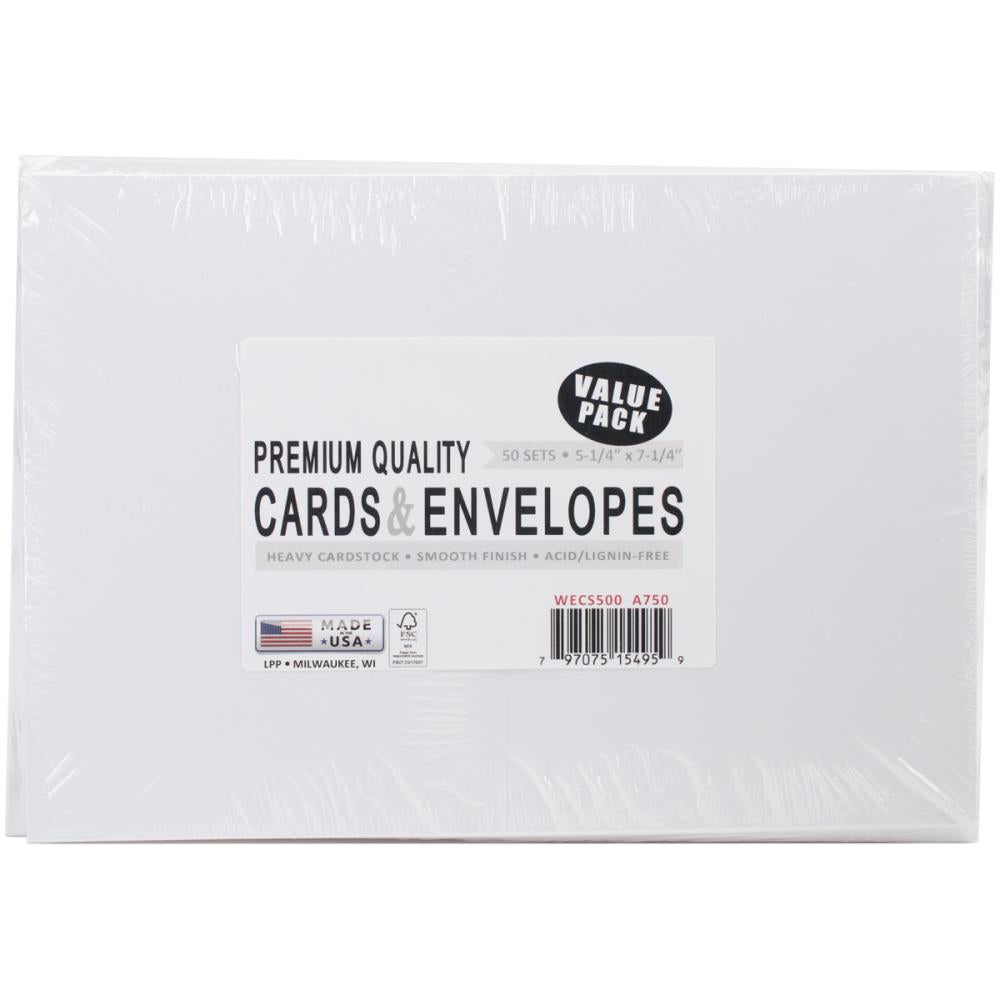 image_2ecec7bd-82d6-4c86-a058-9273d941623a.jpg Premium Quality Heavy Cardstock 50 PAPER ENVELOPES AND CARDS White - Image 1