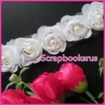 Scrapbooksrus Pearl Ribbon Roses MINT GREEN 1 yard Trim - Image 5