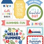 Echo Park MY FAVORITE SUMMER Chipboard Phrases 25pc