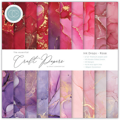 image_331eb504-6231-4be7-adc8-a9345c9b0728.jpg Craft Consortium Ink Drops ROSE 6”X6” Premium Paper Pad - Image 1