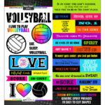 Scrapbook Customs Neon Sport VOLLEYBALL Sticker 6"X12"