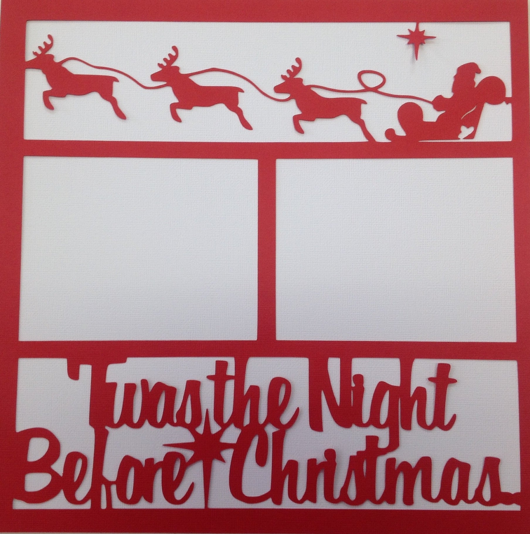 image_33926c6e-ae88-4fa2-ba6e-3055b07b01c3.jpeg Page Frame TWAS THE NIGHT BEFORE CHRISTMAS Red Scrapbook Overlay - Image 1