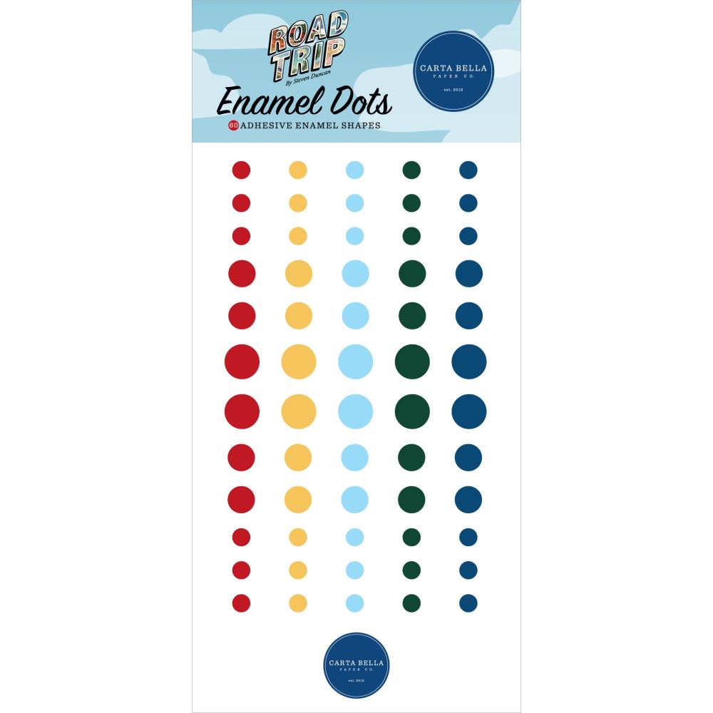 image_33ee52d2-846d-442a-b9f8-46fea8e04c1f.jpg Carta Bella ROAD TRIP Adhesive Enamel Dots 60pc - Image 1