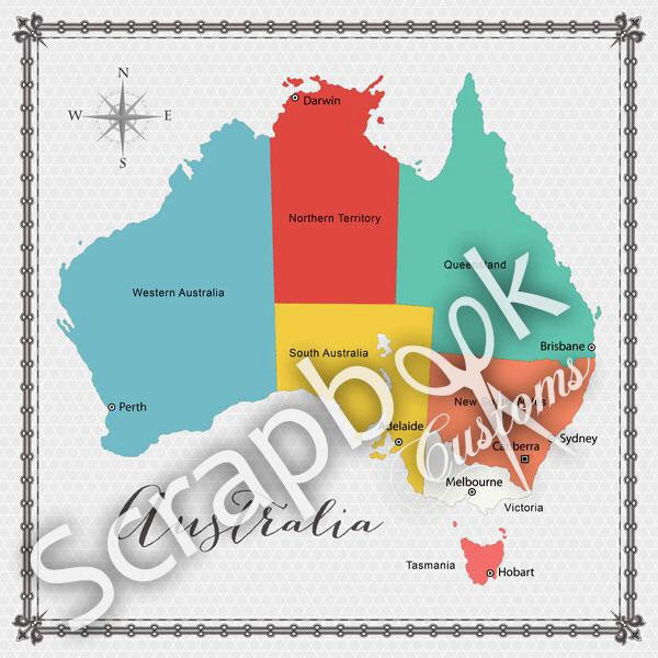 image_35fc1d9c-ac85-4519-bc8a-d69e6e4bd56e.jpg AUSTRALIA MEMORIES 12"X12" Scrapbook Customs Paper - Image 1