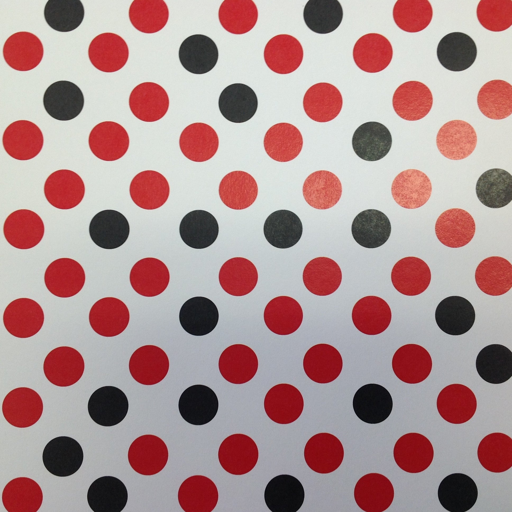image_3623186f-b40c-4156-8d70-96d25ccbf447.jpg Polka Dot RED BLACK 12"X12" Scrapbook Paper - Image 1