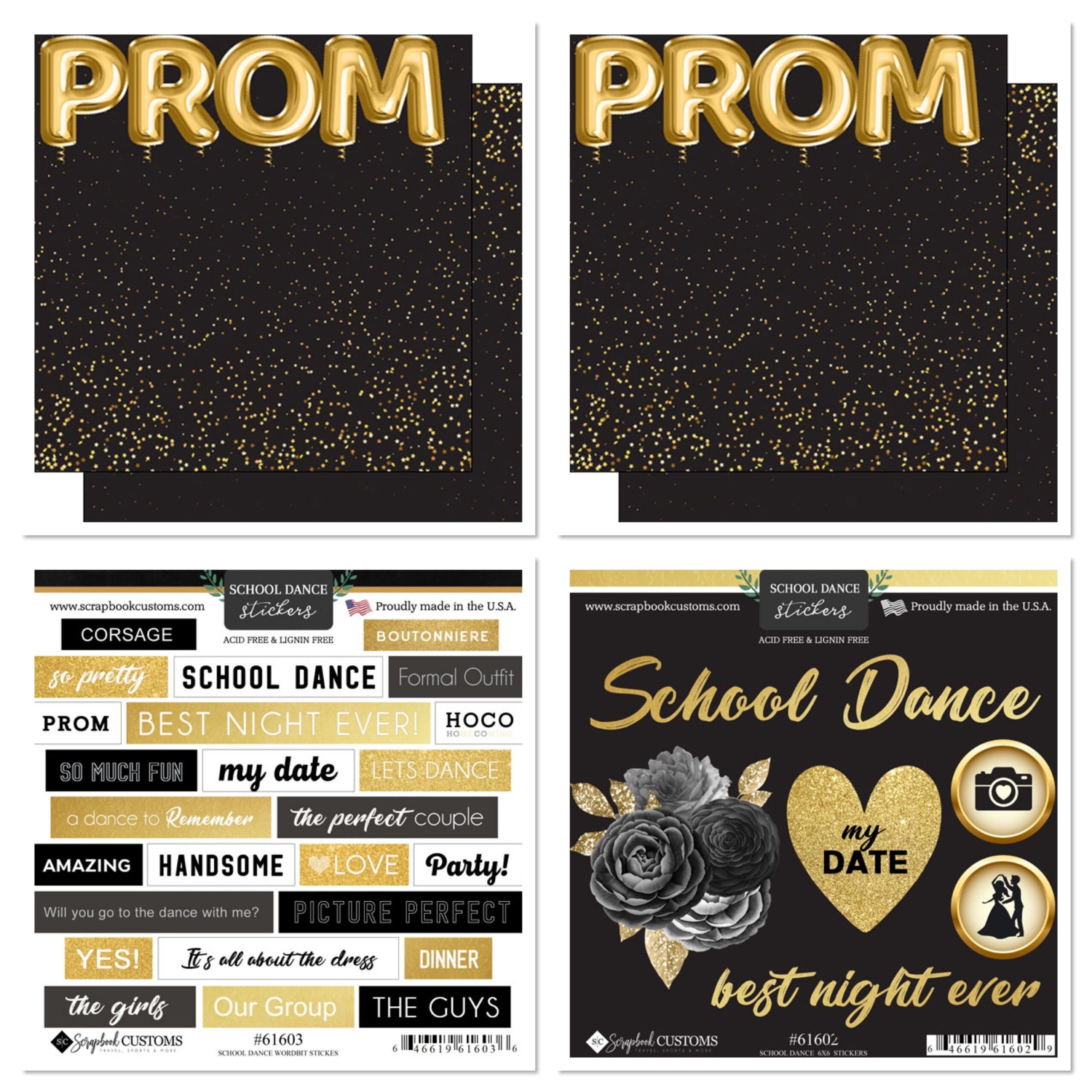 image_370bf12f-1328-4b7b-b28d-9110d5ae9453.jpg PROM BALLOONS 12X12 Scrapbook School Dance Kit 33pc - Image 1