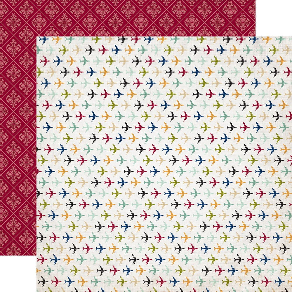 image_38795145-a33e-4856-8a29-91a8955bb17f.jpg Echo Park Getaway PLANES 12"X12" Cardstock Paper - Image 1