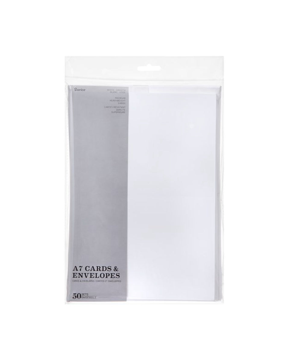 image_3a00e129-c66e-4c96-b04a-ee931e2d9270.jpg Darice A7 CARDS & ENVELOPES 50 sets 5"X 7" White - Image 1