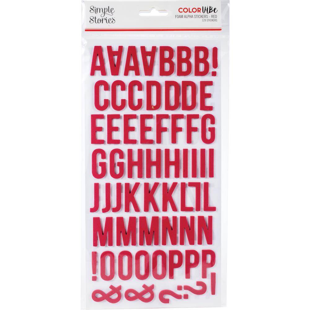 image_3db2bd1d-87a6-4d0b-b787-ac505f251090.jpg Simple Stories COLOR VIBE RED Foam Alpha Letter Stickers - Image 1