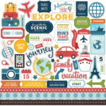 Echo Park Go See Explore ELEMENT STICKERS 12x12 52pc