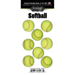 REPEATING SOFTBALLS Stickers 8pc Scrapbook Customs
