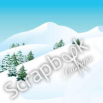 SNOWBOARDING MOUNTAIN LEFT 12"x12" Sports Scrapbook Customs