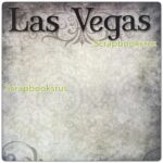 Old Antique LAS VEGAS BLACK 12"X12" Scrapbook Travel Paper Sheet