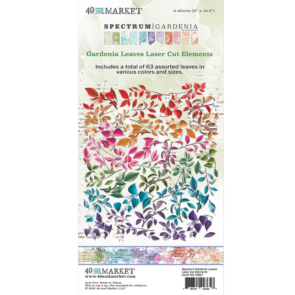 image_42fc0bd0-b6a4-4285-8c52-243dd4ce2bbd.jpg 49 and Market Spectrum Gardenia LEAVES LASER CUT ELEMENTS 63pc - Image 1