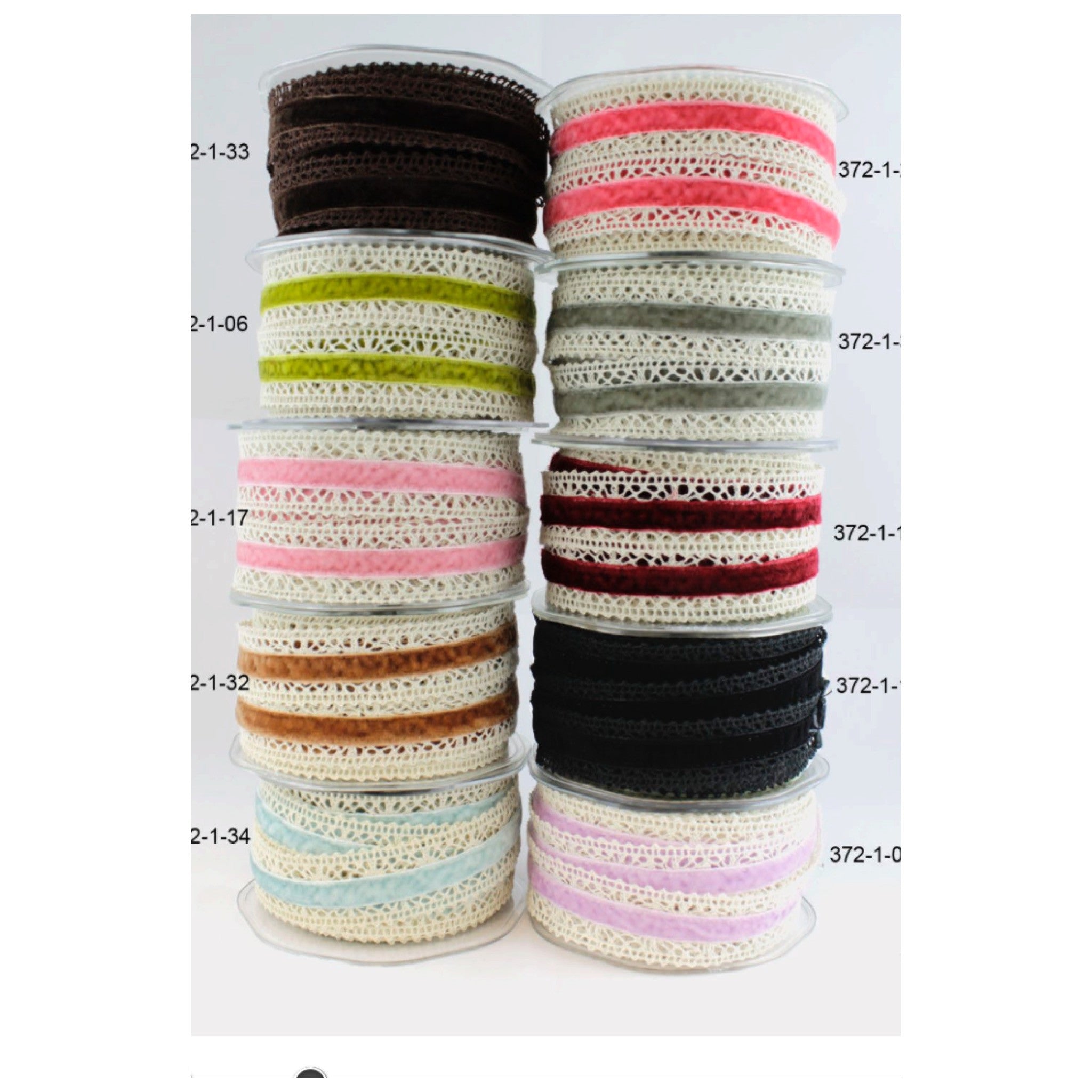 image_439e856c-5b9b-47de-8556-922a117d08af.jpeg May Arts 1" Crochet Velvet Center Ribbon 1 yard - Image 1