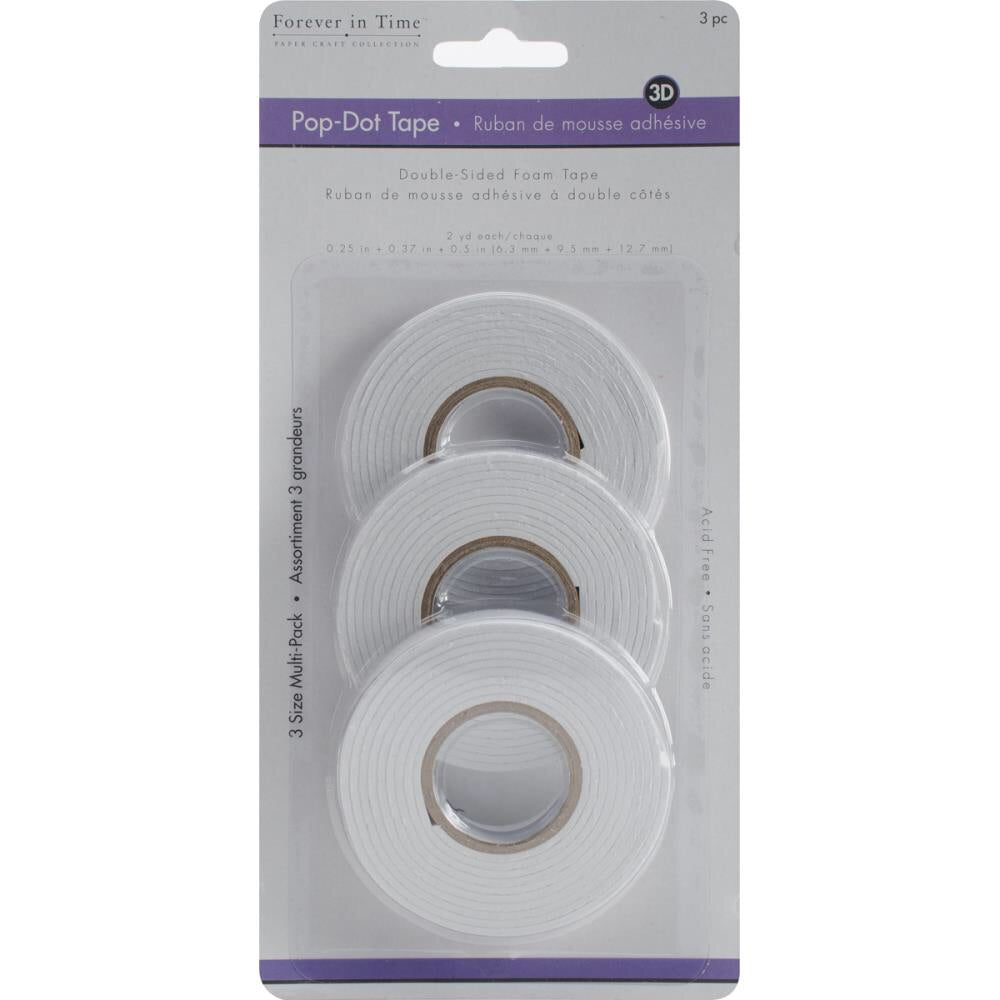 image_4589fc91-9751-4b2d-83ca-40d62cc6a3d8.jpg Forever in Time POP DOT FOAM TAPE 3pc - Image 1