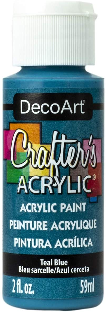 image_45a146f4-ac65-4e5b-8d6d-a25f29ed4ede.jpg DecoArt Crafter's Acrylic TEAL BLUE Acrylic Paint 2oz - Image 1
