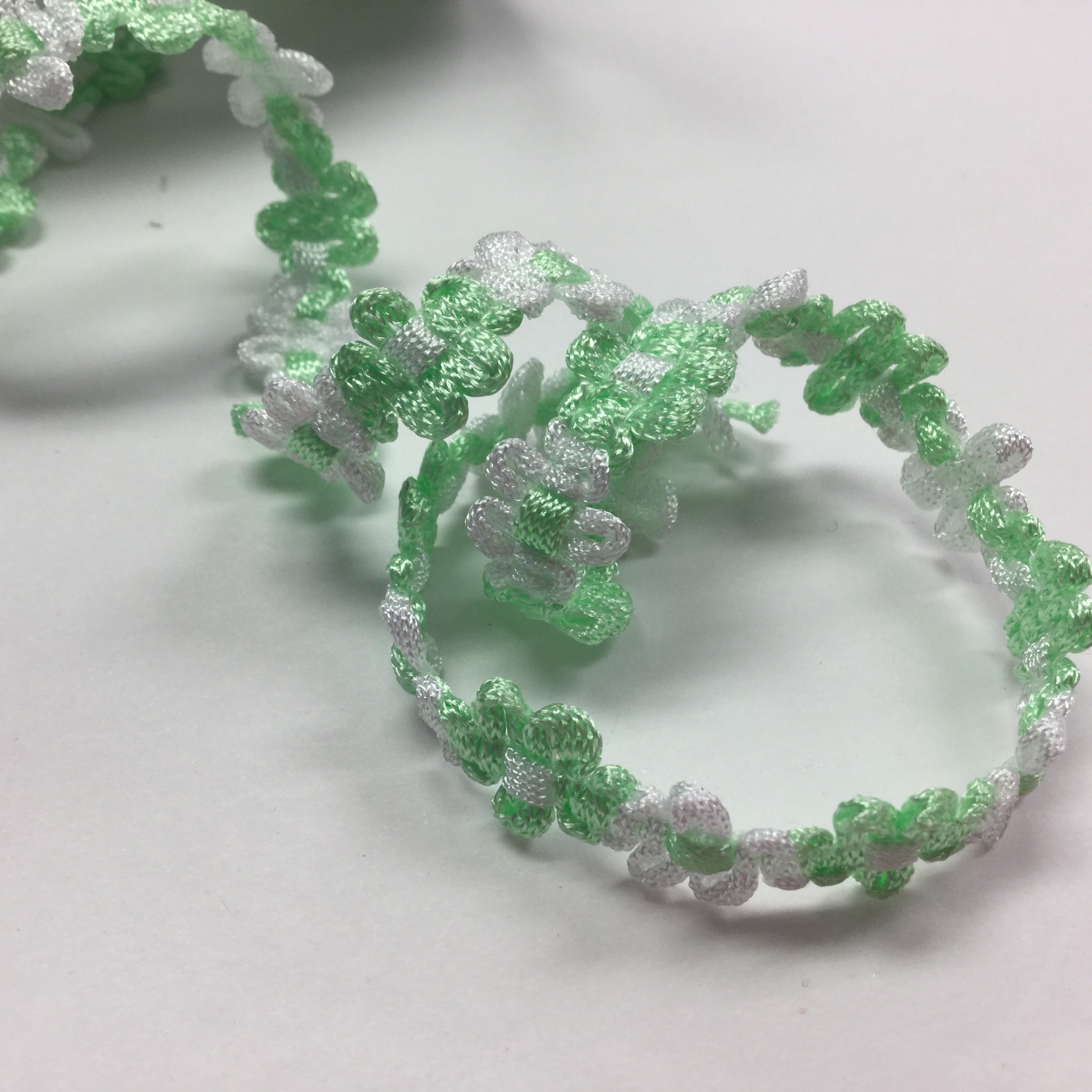 image_48080bea-2162-4dc2-8db7-1ee7a4e1e532.jpg May Arts Flat Floral MINT GREEN Flower Ribbon 1 yard yd - Image 1