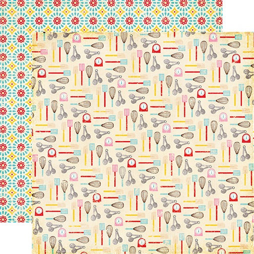 image_4909b0f7-68a0-49f7-a45f-816526f9ae87.jpg Echo Park Happiness is Homemade TIME TO BAKE 12X12 Scrapbook Paper - Image 1