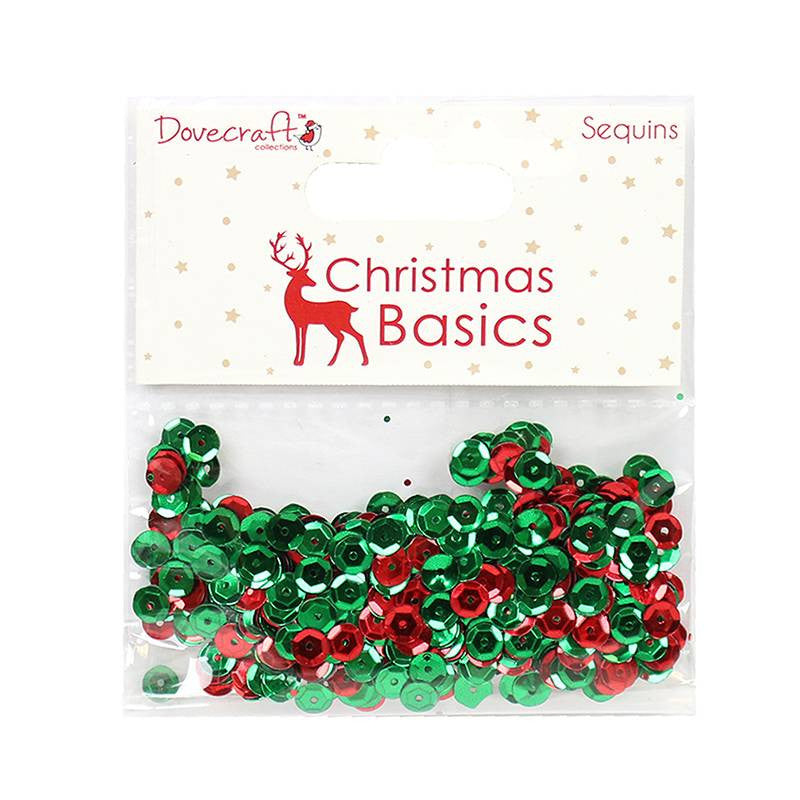 image_49cc7337-fe76-4ae9-85f7-102f61d16658.jpeg Dovecraft Christmas Basics SEQUINS Red & Green - Image 1