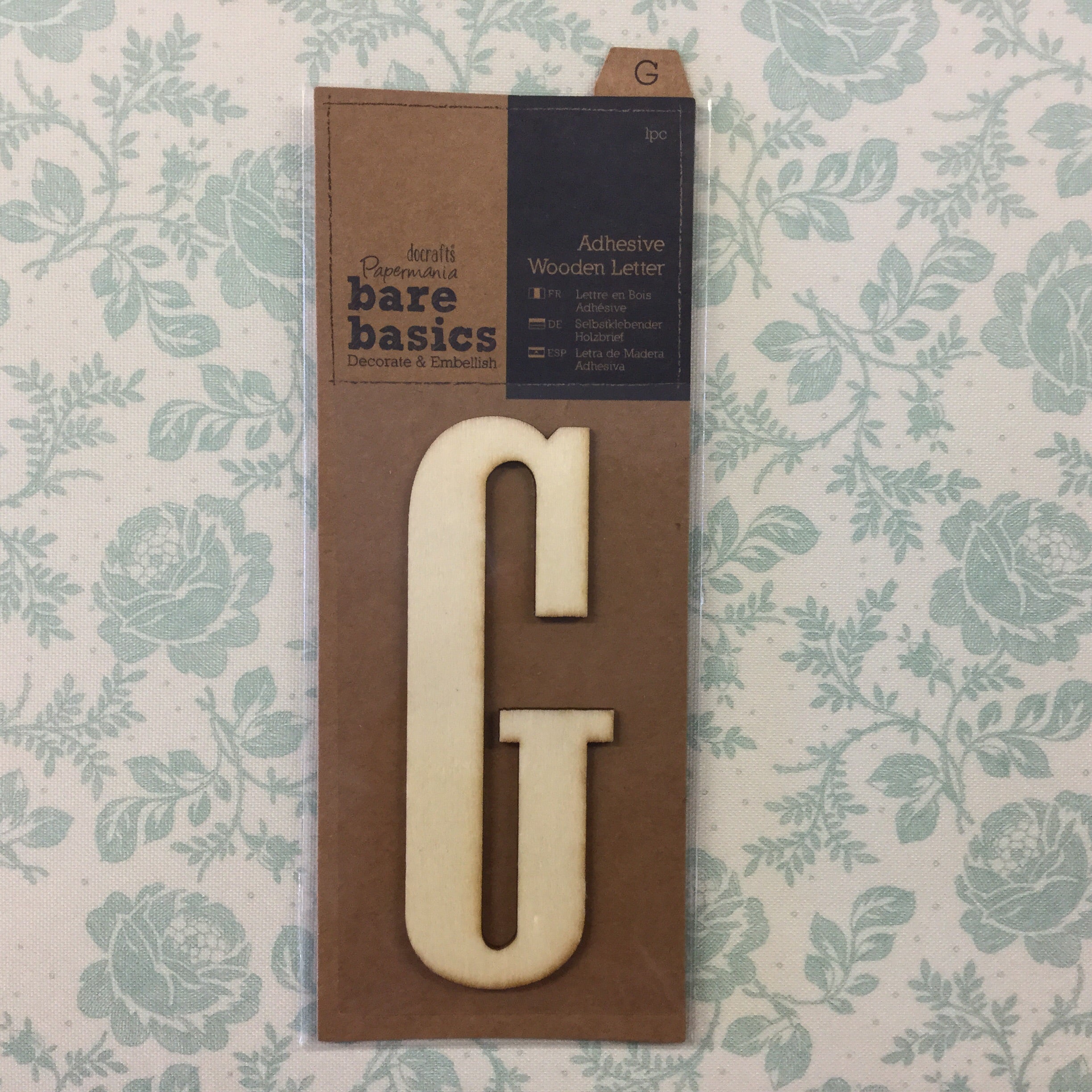 image_4c5c71dc-f18f-4468-bfcd-c0eb1abdcacf.jpg Papermania Bare Basics Wooden Adhesive LETTER G Wood - Image 1