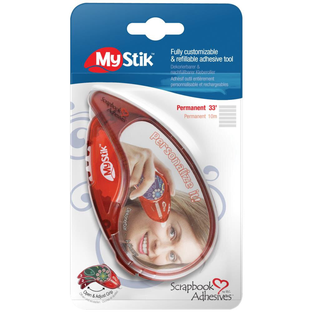 image_4c6adaa3-ca8d-4507-b77a-5de6c2a1698e.jpg Scrapbook Adhesives 33' MyStik Permanent Tape Dispenser - Image 1