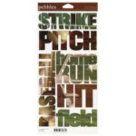 Baseball Pebbles Snapshot WORD Stickers 6"X12" Sheet
