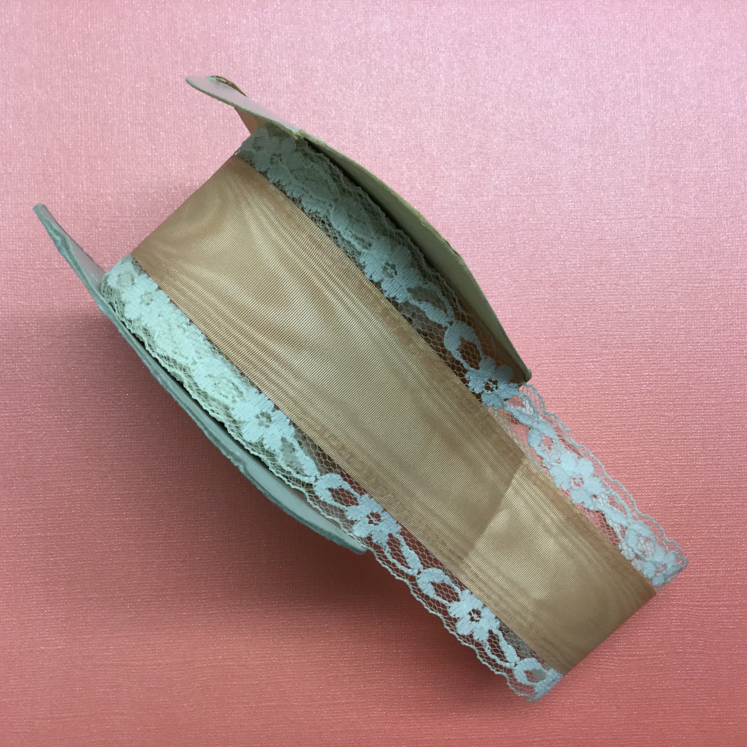 image_5090cbfd-50f1-421b-9296-623ec5782ab0.jpg A Lion Product 2” CORAL LACE EDGE Ribbon - Image 1