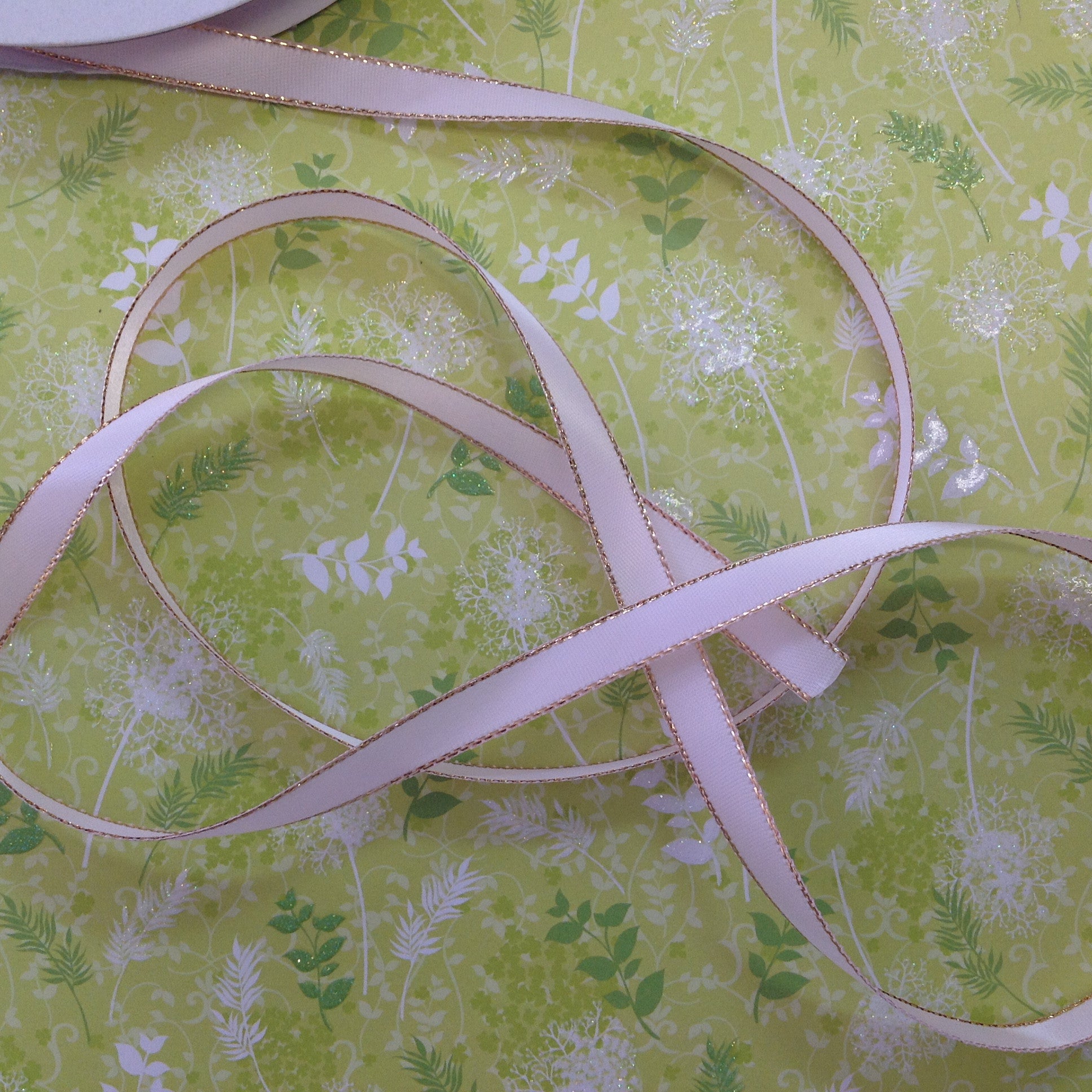 image_521306ef-662e-4aca-aa29-db3b72414db4.jpeg May Arts 3/8" Satin With Gold Edge Ribbon 1Yard - Image 1