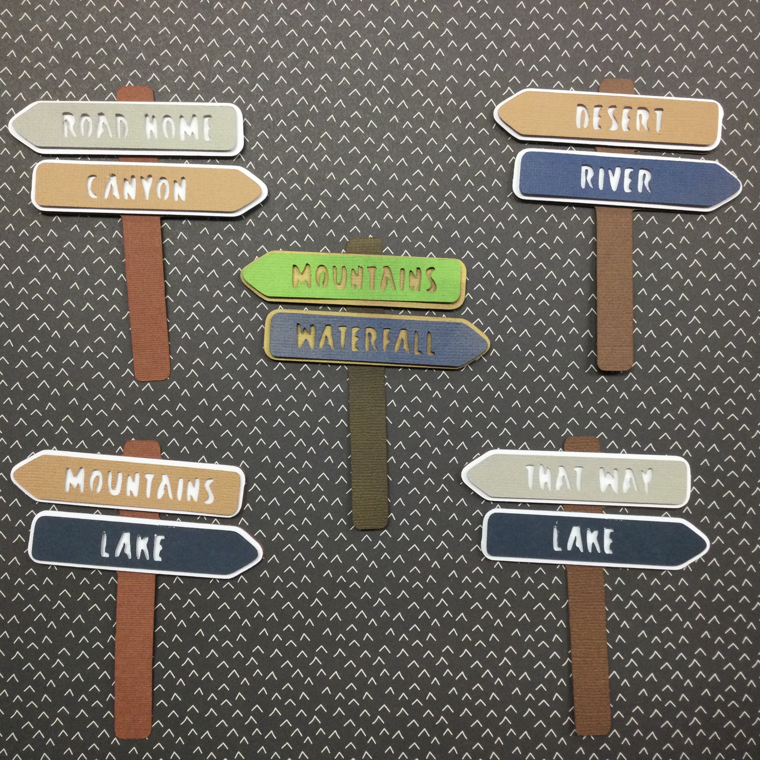image_53d45b9f-e6b3-4282-bf70-ad1f3f203799.jpg DieCut HIKING SIGN POST Forest Lake Mountain Waterfall Canyon Die Cuts - Image 1