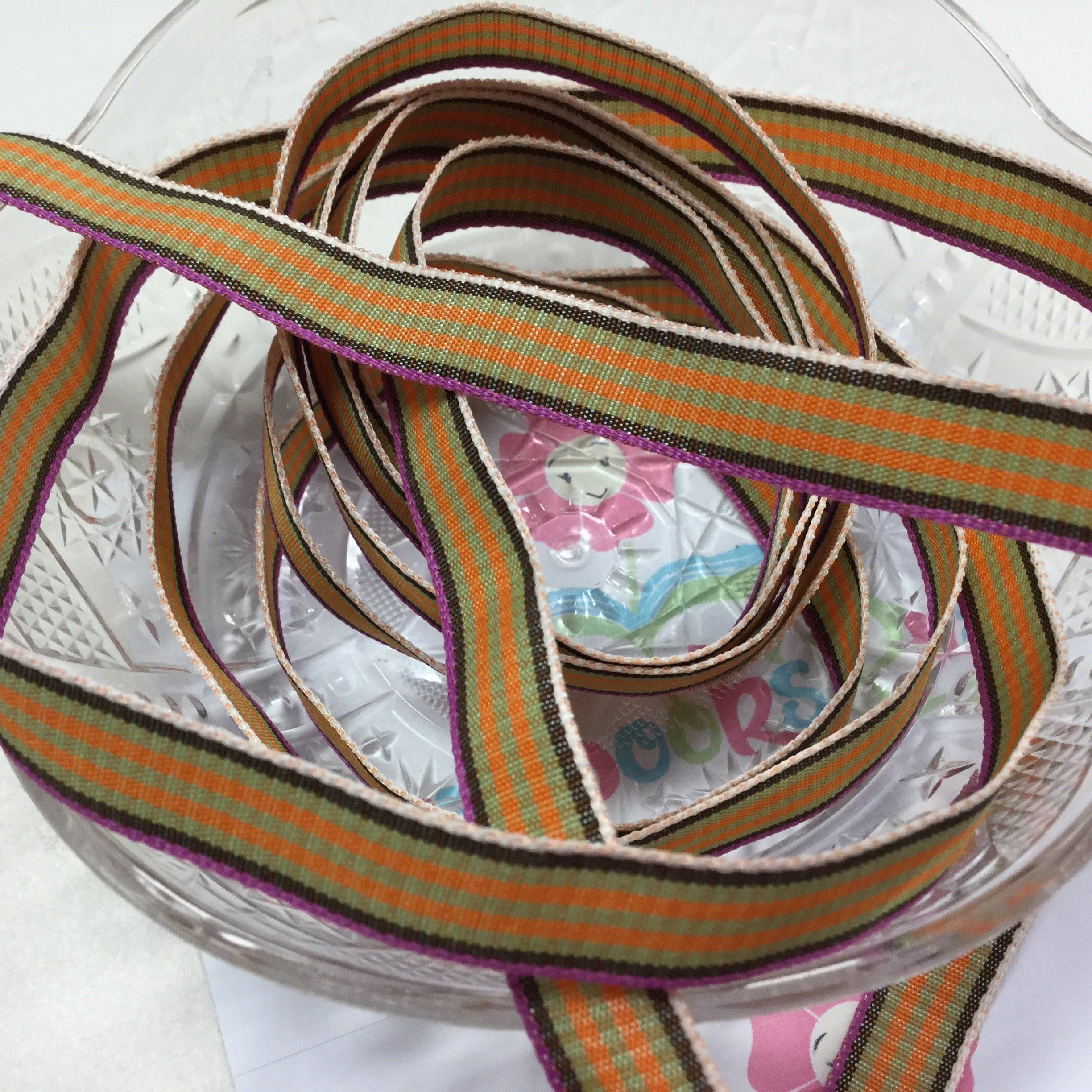 image_53fd10d5-1b4e-4636-b119-5f634ba9182c.jpg Halloween Stripe Grosgrain Ribbon 2 yard - Image 1