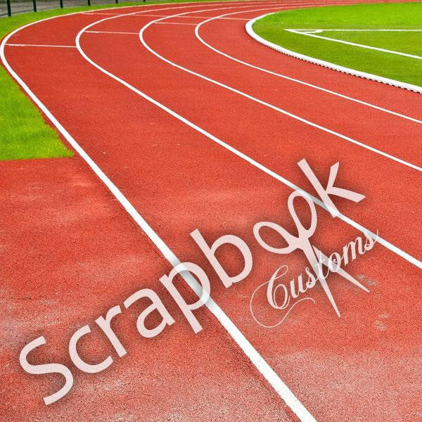 image_540c9c5a-72dd-4fba-9f4a-90bcbf93809a.jpg TRACK LANES LEFT 12"x12" Sports Sheet Scrapbook Customs - Image 1