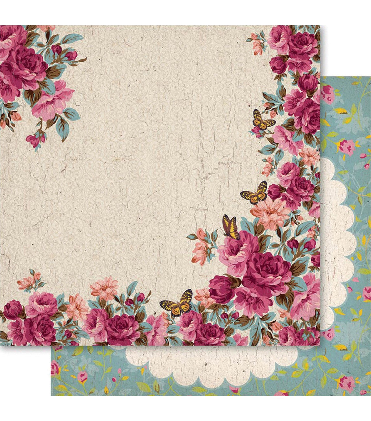 image_5462a746-bf94-46a9-862f-3568be2c39fe.jpg Ruby Rock It COUNTRY GARDEN Scrapbook Paper - Image 1