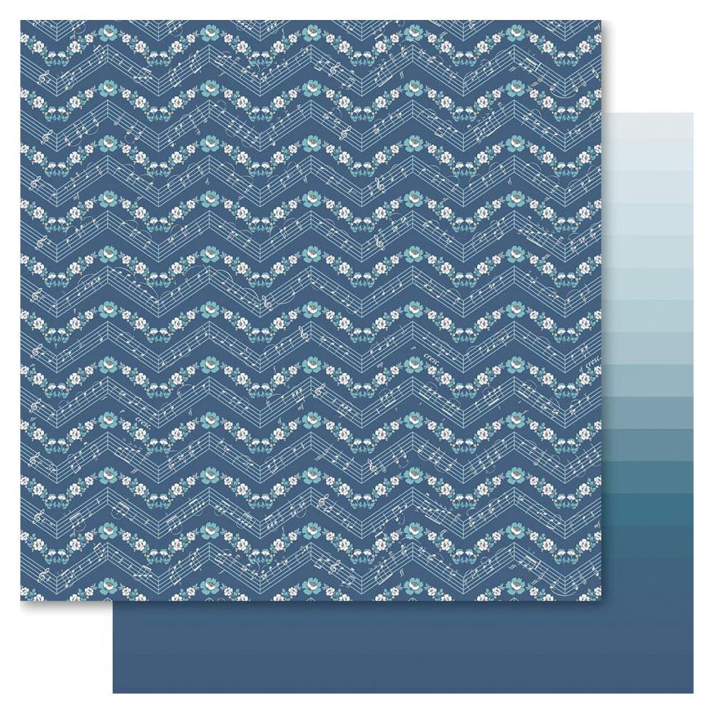 image_55deabc5-d201-4391-93a1-3125ce5050d3.jpg Bella! Something Blue FLORAL 12x12 Scrapbook Paper - Image 1