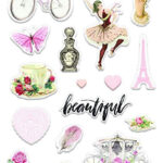 Prima LOVE STORY Puffy Stickers 16 pc.