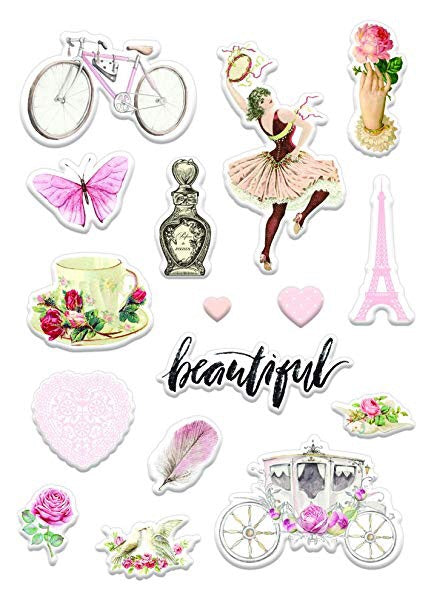 image_57c9e9bd-c362-4662-a2ac-d20d2a5df0ed.jpg Prima LOVE STORY Puffy Stickers 16 pc. - Image 1