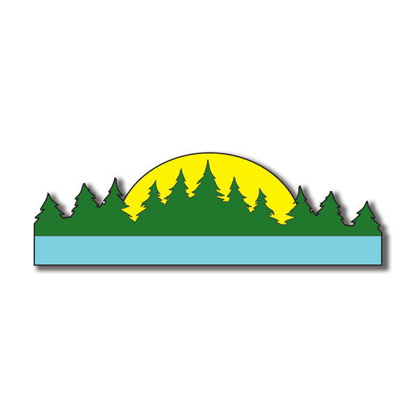 image_598921a6-3dfd-4394-92db-df57a6d93616.jpg TREE & LAKE BORDER Layered Laser Cut 3"X12" - Image 1