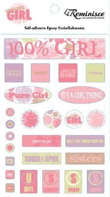 image_598b429c-61cb-4da8-bfbf-a89337b9e8c3.jpg Reminisce GENUINE GIRL Epoxy Embellishments 26pc. - Image 1
