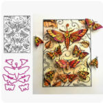 Vintage Dragonfly Background Clear Stamp & Die Set 8pc