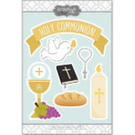 HOLY COMMUNION 8"X6" STICKERS 7pc Scrapbook Customs