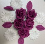 Sweet Roses Leaves Daisies PLUM 15pc - Image 2