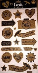 image_5c969439-48ab-4739-b86a-5abfe0bec0ff.jpg Paper Craft XO Cork Stickers 20 pc - Image 1